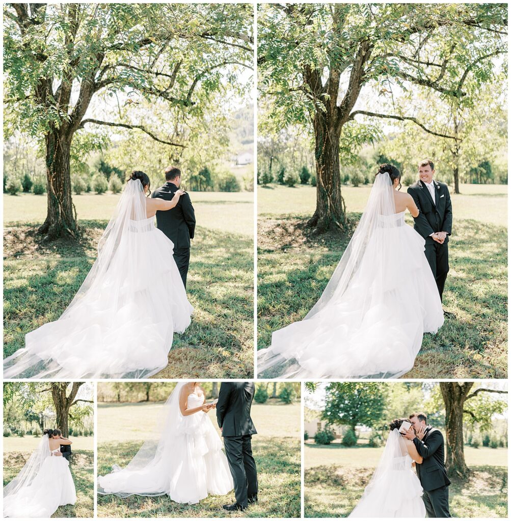 Five Palms wedding venue | Front Lawn | bride and groom first look and private vows